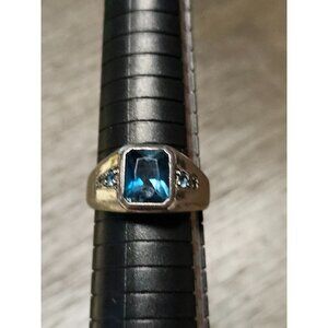 925 Sterling Silver Sapphire Ring Size 12 - 8.19g